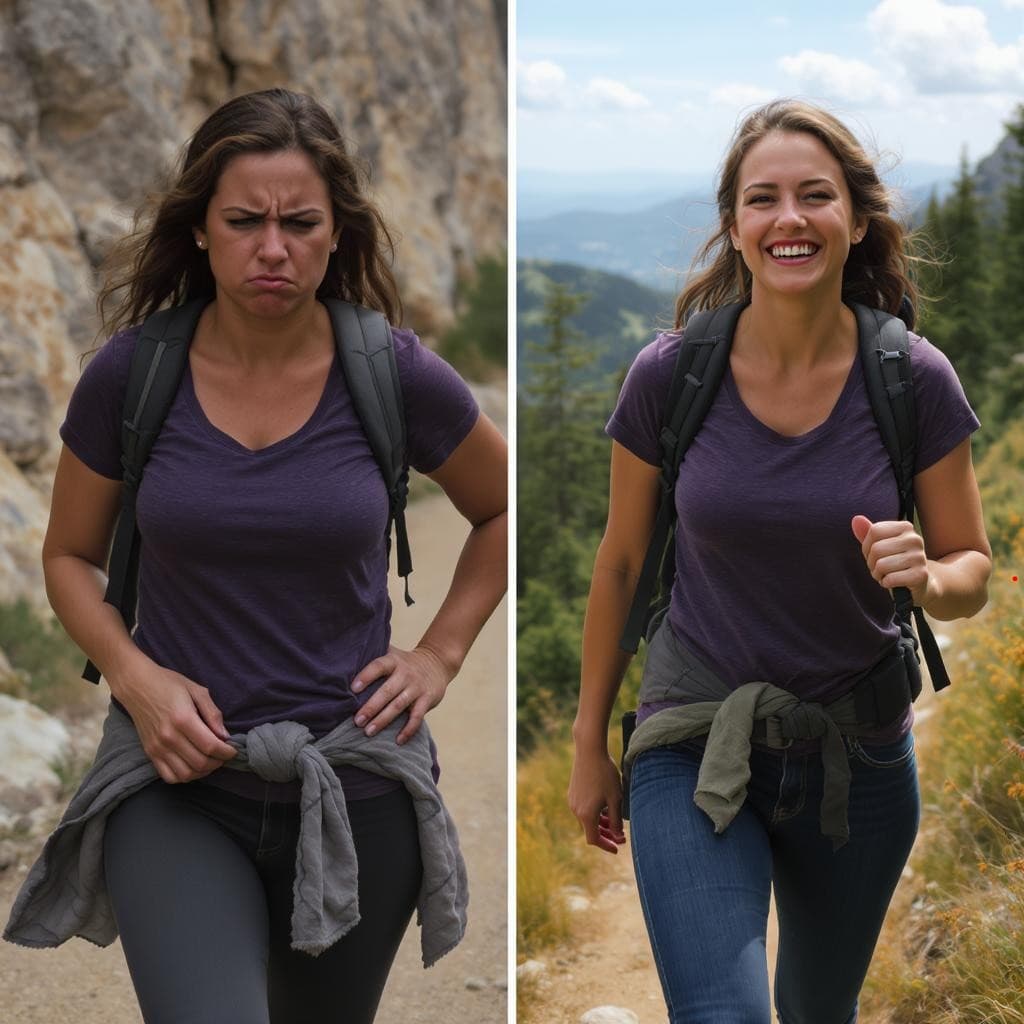 Outdoor lifestyle before and after transformation ad